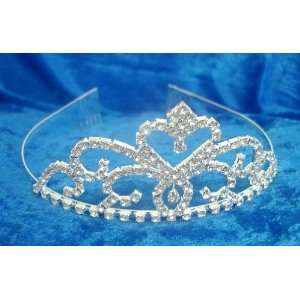  Wedding Prom Tiara With Big Heart on Top of Waves Design  AMTL 1123