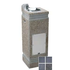   concrete pedestal drinking fountain with exposed aggregate finish