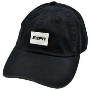 ESPN Sports News Television Network Black White Garment Wash Relaxed 
