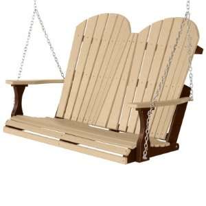  Comfo Back Double Porch Swing   Weatherwood on Chocolate 