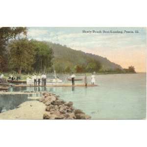   Postcard   Shady Beach Boat Landing   Peoria Illinois 