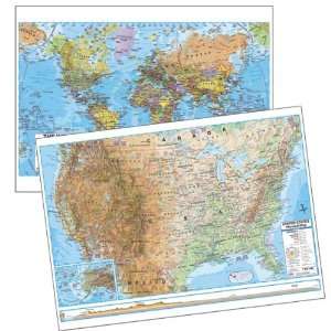   & World Advanced Political Deskpad Map 30 Boxed Set