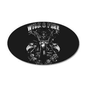   Vinyl Sticker Wild And Free Skeleton Biker And Eagles 