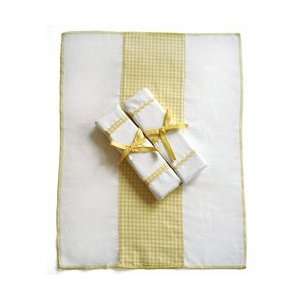  Basic Yellow Gingham Burp Cloth set of 3 Baby