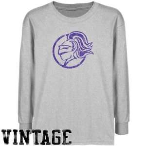 NCAA Holy Cross Crusaders Youth Ash Distressed Logo Vintage T shirt 