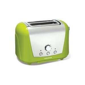   Chrome and Plastic Toaster, Polished and Lime Green: Kitchen & Dining
