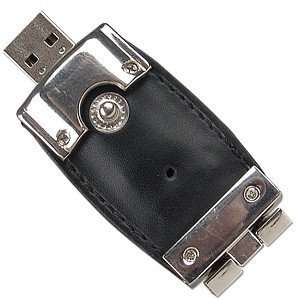  1GB USB Portable Flash Drive (Black Leather): Electronics