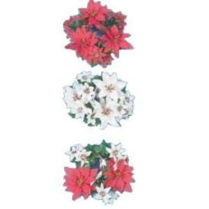 Poinsettia Candle Rings  3 Styles Case Pack 72   378940 