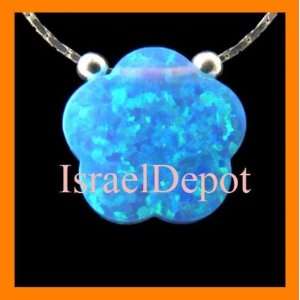   Big Opal Flower Pendant 925 Silver Chain Necklace 