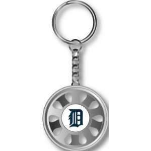 Detroit Tigers Spinning Wheel Key Chain:  Sports & Outdoors