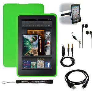 Green  Kindle Fire Tablet Silicone Skin + Includes a Black Micro 