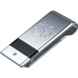   Firenze Crystal Inlaid Stainless Steel Money Clip   Free Engraving