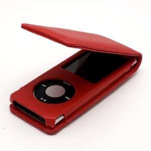  Red Premium Leather Case for Apple iPod nano 4th Gen 