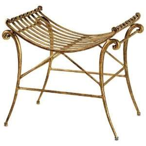  Currey and Company 4100 Pharaoh   25 Bench, Washed Gold Leaf 