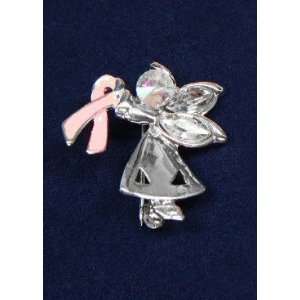  Pink Ribbon Pin Angel By My Side (27 Pins) Everything 