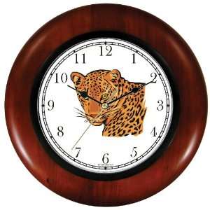  Leopard Cat Wooden Wall Clock by WatchBuddy Timepieces 