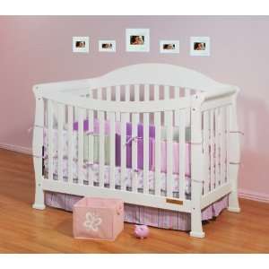    3 in 1 Convertible Baby Crib in White Finish Furniture & Decor