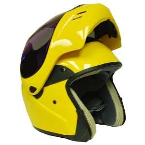   Bike Modular Filp up Full Face Adult Helmet Solid Yellow Automotive