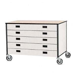  Fleetwood Mobile 5 Drawer Cabinet, Adjustable Shelf, 48 x 