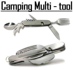 Folding Multi tool Camping Fork Spoon Swiss Army Style  