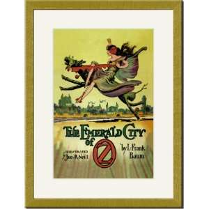   Gold Framed/Matted Print 17x23, The Emerald City of Oz