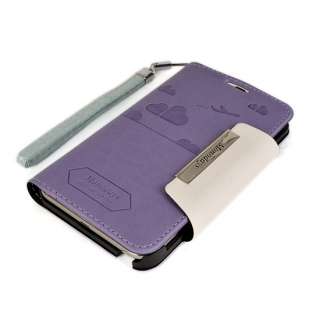   Note PURPLE Leather Case Cover Flip Clutch Stand Diary Wallet  