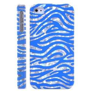   Hard Zebra Case Cover for iPhone 4S/iPhone 4 (Blue) 
