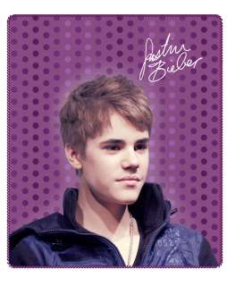 Justin Bieber Fleece Throw / Blanket Super Soft 50 X 60 Purple  Polka 