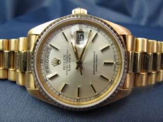   Rolex President Day Date 18k Gold Single Quick Ref 18038 #438  