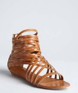 ash natural leather medi strappy flat sandals