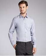 Gucci blue mini check cotton button front dress shirt style# 319970601