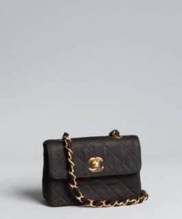 Chanel black wool quilted Classic mini crossbody bag   up to 