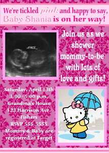 Hello Kitty Ultrasound Baby Shower Invitation  