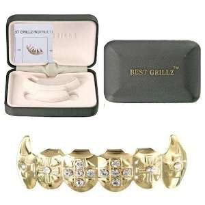  Gold Plated Brilliant Clear Crystal Top GrillZ: Jewelry