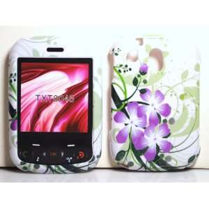 White with Green Leaf and Purple Orchid Pantech Jest TXT8040 Snap on 
