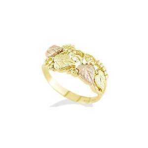  14k Yellow Rose Gold Cut Out Leaves Vine Womens Ring 