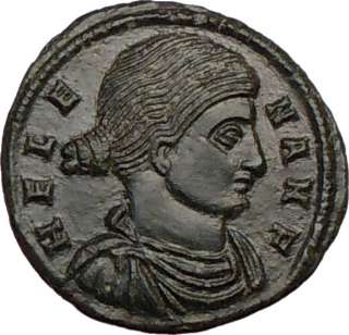 Saint HELENA w STAR 318AD Rare Authentic Ancient Roman Coin  