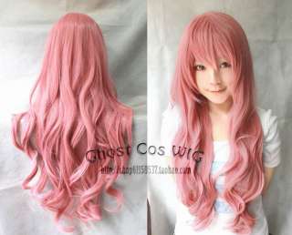 COSPLAY WIG New Longe Dark Pink Wavy Wig 80CM  