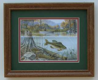 Fishing Prints Bass Fishing Art Framed Country Pictures  