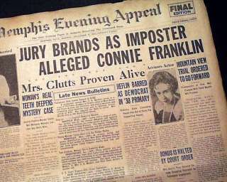 1929 CONNIE FRANKLIN MURDER Mountain View AR Newspaper  
