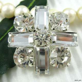 Big Sparkling Clear Crystal Rhinestone Buttons #S123  