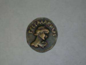 Metal Coin Medallion w/ TELEMACHUS & Mans Bust Head  