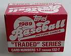 TOPPS,1989,TRA​DED Series,MINT,Ca​rd Numbers 1 T through 132T