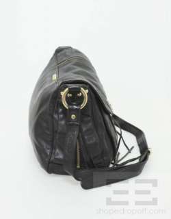 Rebecca Minkoff Black Leather Zipper & Pushlock Crossbody Bag  