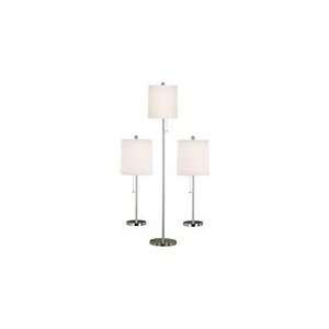   Tables Lamp and Floor Lamp in Brushed Steel Finish: Home Improvement