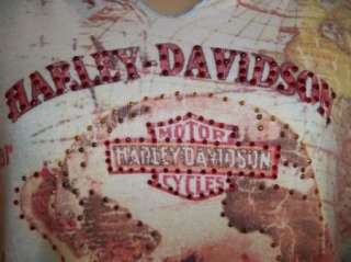 HARLEY DAVIDSON Motor Cycles 3/4 sleeve Tee Top Shirt XL  