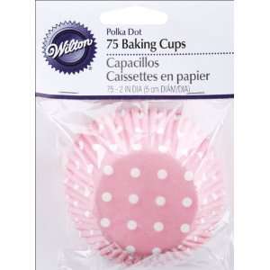  Pink Polka Dots Cupcake Cups: Home & Kitchen