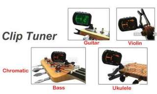   Clip on Guitar Tuner Electronic Digital Chromatic Bass Violin Ukulele