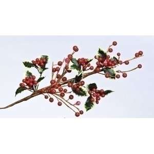   Lighted B/O Holly Berry Christmas Pick Branches 24 Home & Kitchen
