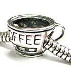 Sterling Silver Coffee Cup European Bead charm 15mm